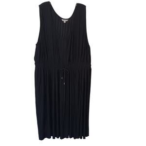 EUC Ophelia Roe 3X Black Sleeveless Pleated Dress Elastic Waistband